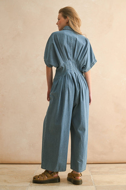Denim Button Down Jumpsuit