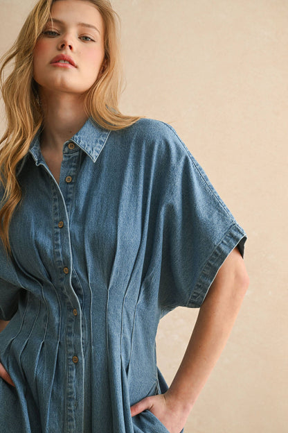 Denim Button Down Jumpsuit