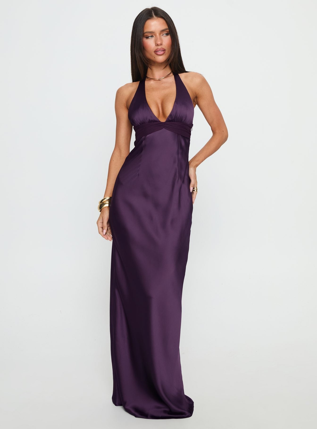 Purple Halter Maxi Dress