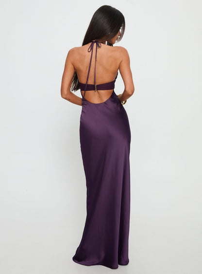 Purple Halter Maxi Dress