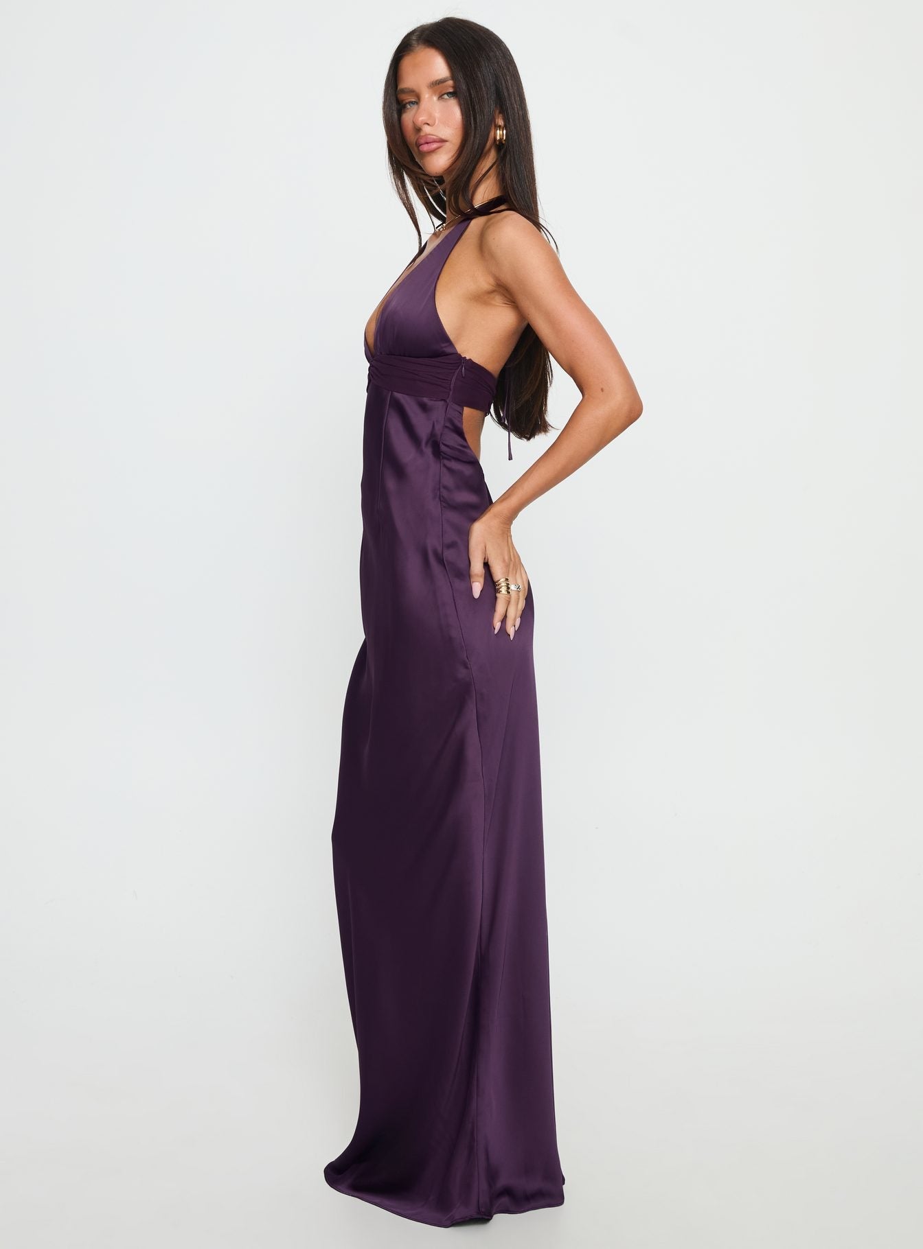 Purple Halter Maxi Dress
